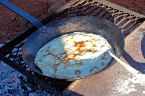 To make crepes in the australian desert Stock Photos