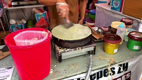 Make crepes snacks Stock Footage 305198274