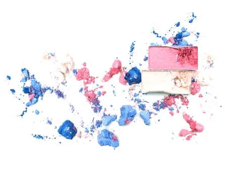 Make up crushed powder eye shadow on white. Stock Photos