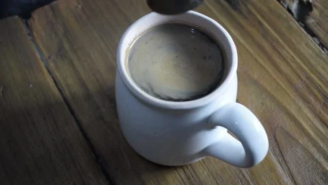 Make a cup of Indonesian black coffee Stock Footage 149017160