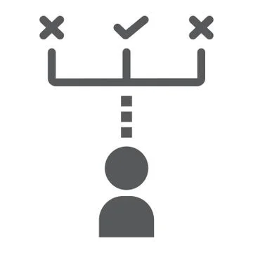 Make decision glyph icon, development and business Stock Illustration