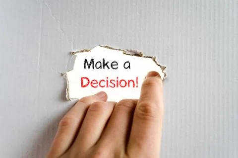 Make a decision text concept Stock Photos