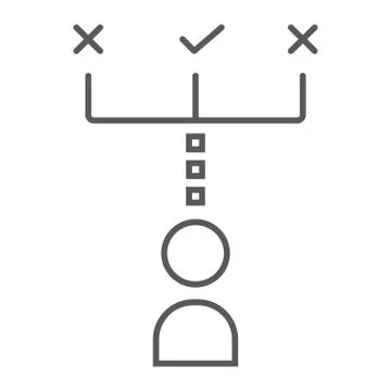 Make decision thin line icon, development イラスト素材