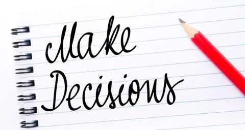 Make Decisions written on notebook page Stock Photos