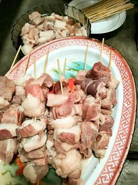 Make delicious pork satay #1 Stock Photos