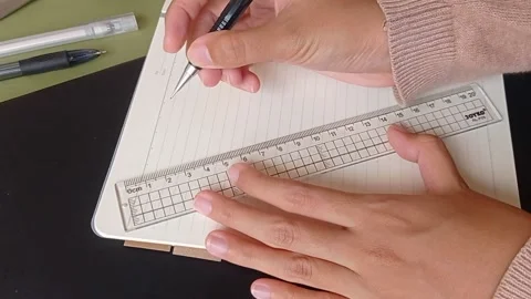 Make a diagonal line on the school book Stock Footage 150523511