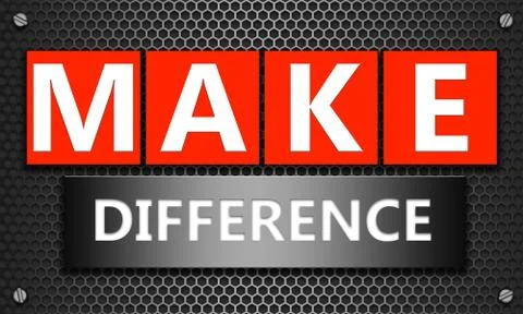 Make difference concept on mesh hexagon background Illustrazione stock