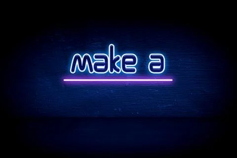 Make a Difference Day - blue neon announcement signboard Stock Illustration