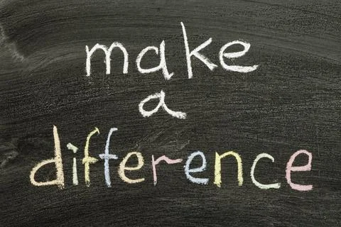  make a difference make a difference phrase handwritten on blackboard Copy... 写真素材