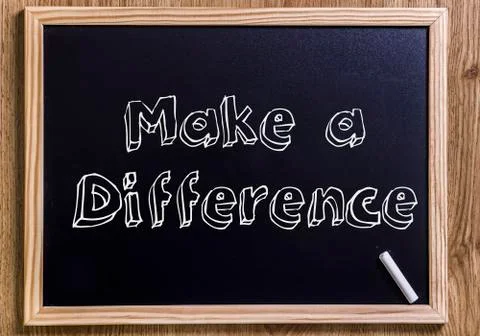 Make a Difference - New chalkboard with 3D outlined text Foto stock