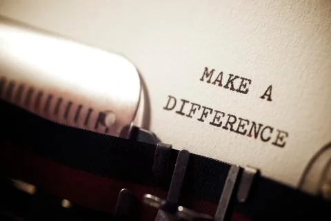 Make a difference phrase Stock Photos