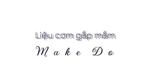 MAKE DO written in Vietnamese masked text design featuring concentric orbit node Stock-Illustration