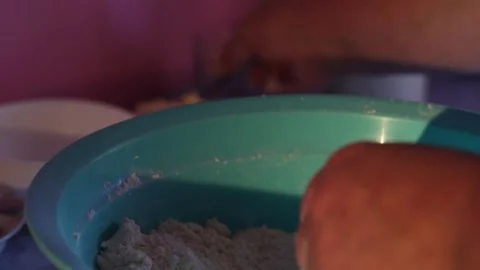 To make dough from white flour 18 Stock Footage 320832682