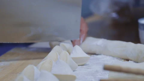 Make dumplings01 Stock Footage 234974189