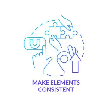 Make elements consistent blue gradient concept icon イラスト素材