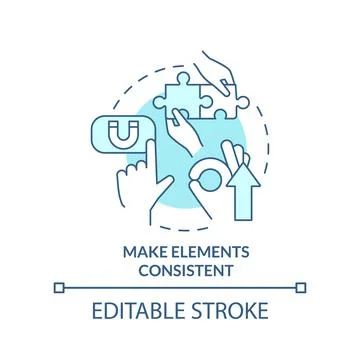 Make elements consistent turquoise concept icon Illustrazione stock