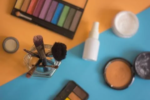 Make up elements on a table Stock Photos