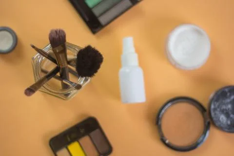 Make up elements on a table Stock Photos