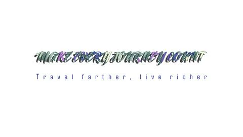MAKE EVERY JOURNEY COUNT masked text design featuring scalloped arch scale field Stock Illustration
