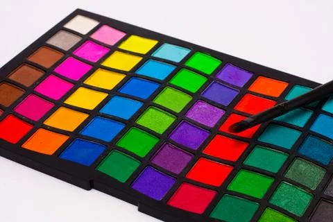 Make-up, eye shadow palette. Foto stock