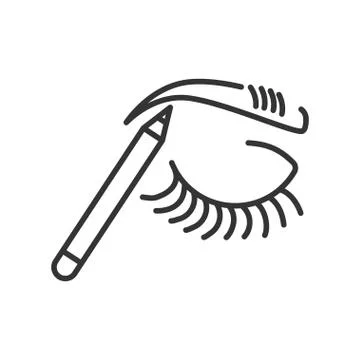 Make up eyebrow black line icon. Beauty industry. Pictogram for web page, mob Illustrazione stock