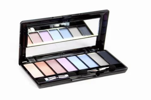 Make-up - eyeshadow on white background Stock Photos