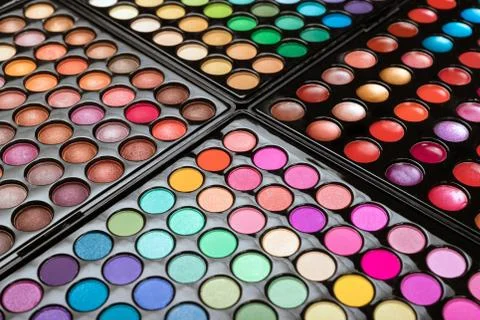 Make-up eyshadow palettes background Stock Photos