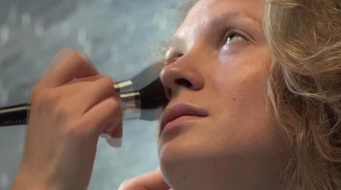Make-up, face, close-up below. Stock Footage 64656448