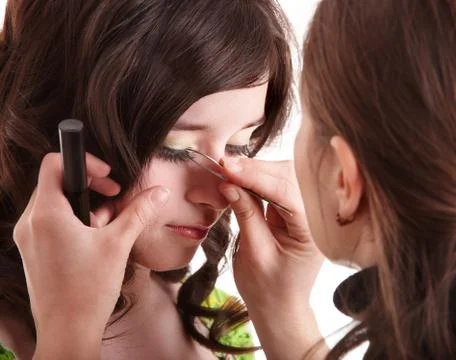 Make up. False eyelashes. Stock-Fotos