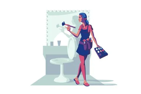 Make-up female specialist Stock Illustration