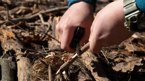 Make a fire Stock Photos
