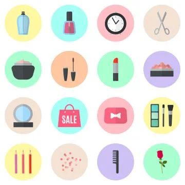 Make up flat icons. Vector illustration Stock Illustration