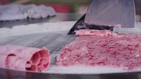 Make fried ice cream closeup Stock Footage 119855733