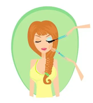 Make-up girl card Stock Illustration