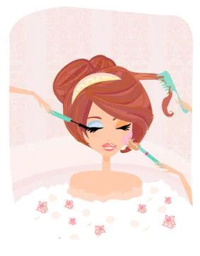 Make-up girl Stock Illustration