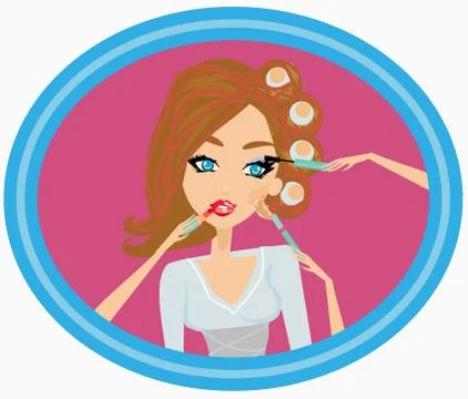 Make-up girl Stock Illustration