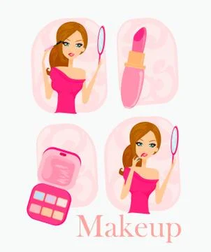 Make-up girl Stock Illustration