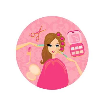 Make-up girl Stock Illustration