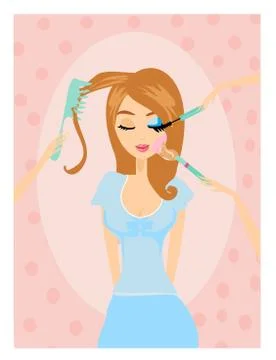 Make-up girl Stock Illustration