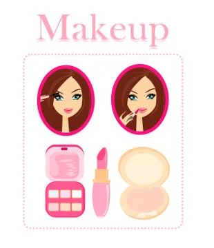 Make-up girl Stock Illustration
