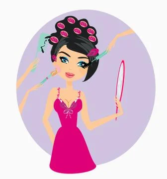 Make-up girl Stock Illustration