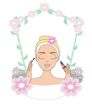 Make-up girl Stock Illustration
