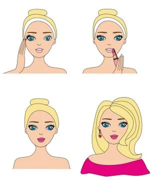 Make-up girl set Stock Illustration