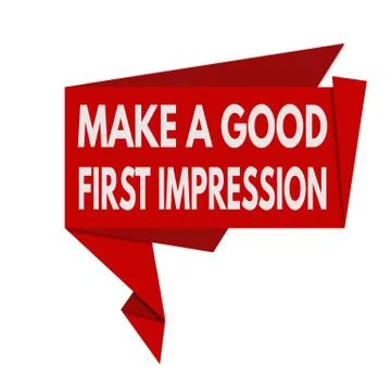 Make a good first impression origami speech bubble Stock Illustration