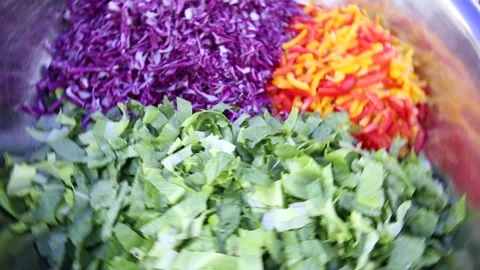 To make green salad  11 Video stock 312948768