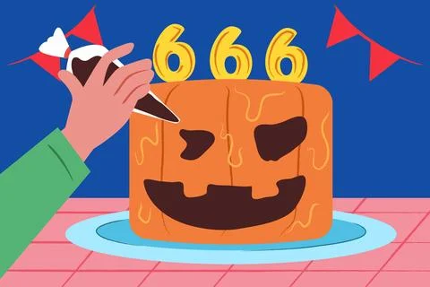 Make Halloween Cake Stock Illustration