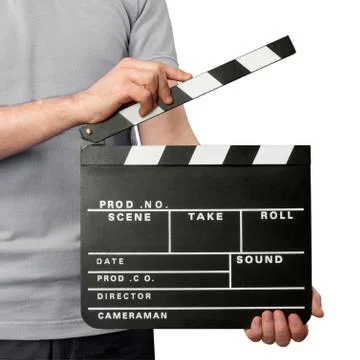 Make hands holding clapper board Stock-Fotos