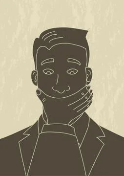 Make Him Silence Stock Illustration