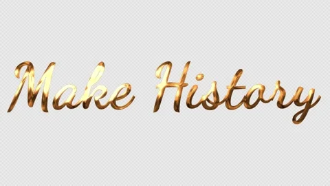 Make History gold text animation. Stock Footage 310347443