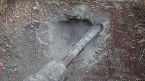 Make a hole in the concrete Video stock 70743275